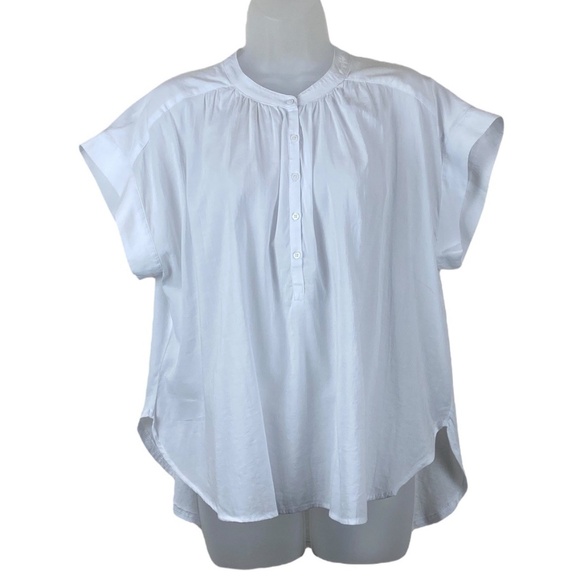 Splendid Women's Paloma White Blouse Medium High Low Cotton - Picture 1 of 9